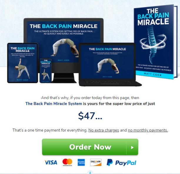 The Back Pain Miracle pricing